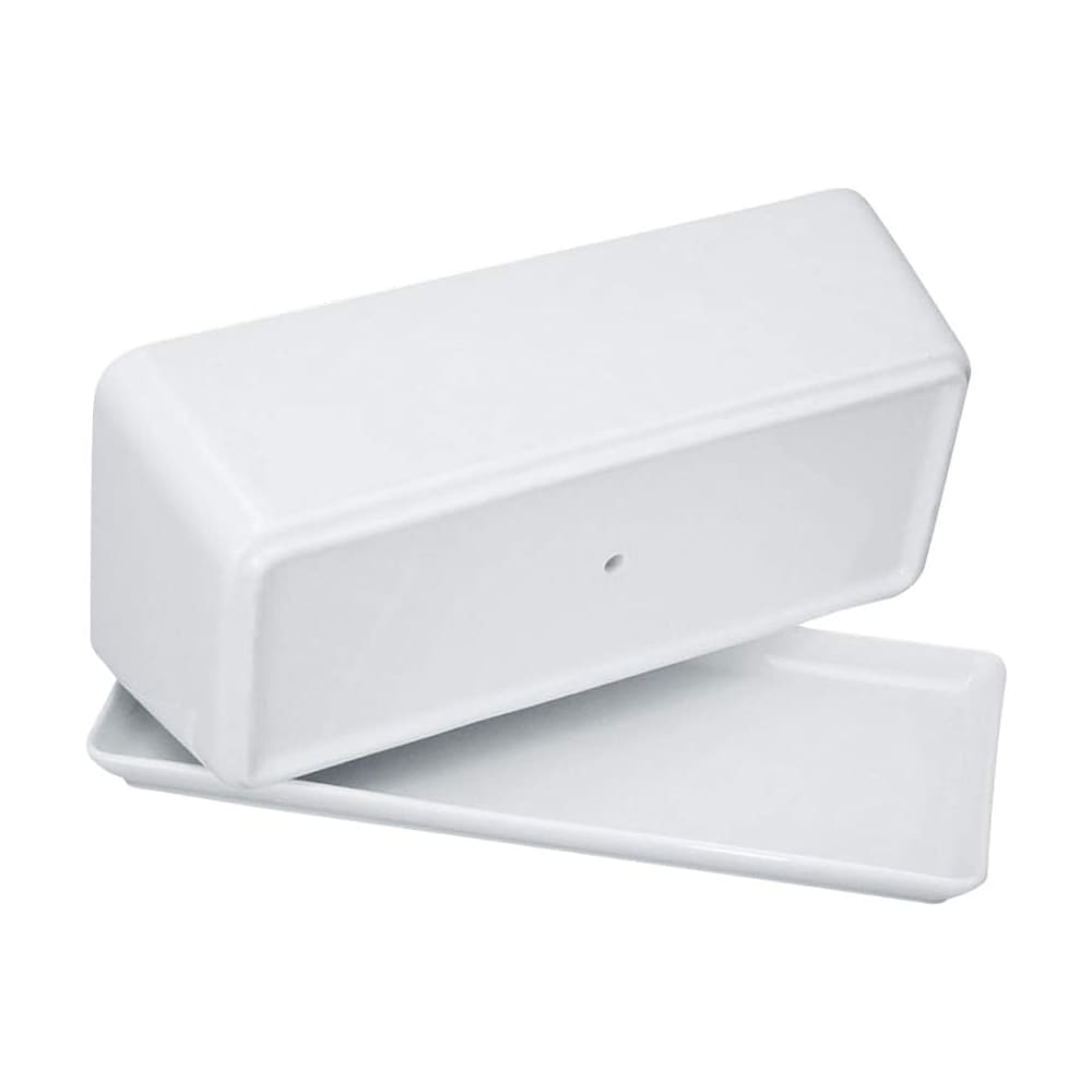 10 inch Ceramic Rectangular Succulent Planter Elegant White Window Box Flower Pot with Saucer for Indoor Plants