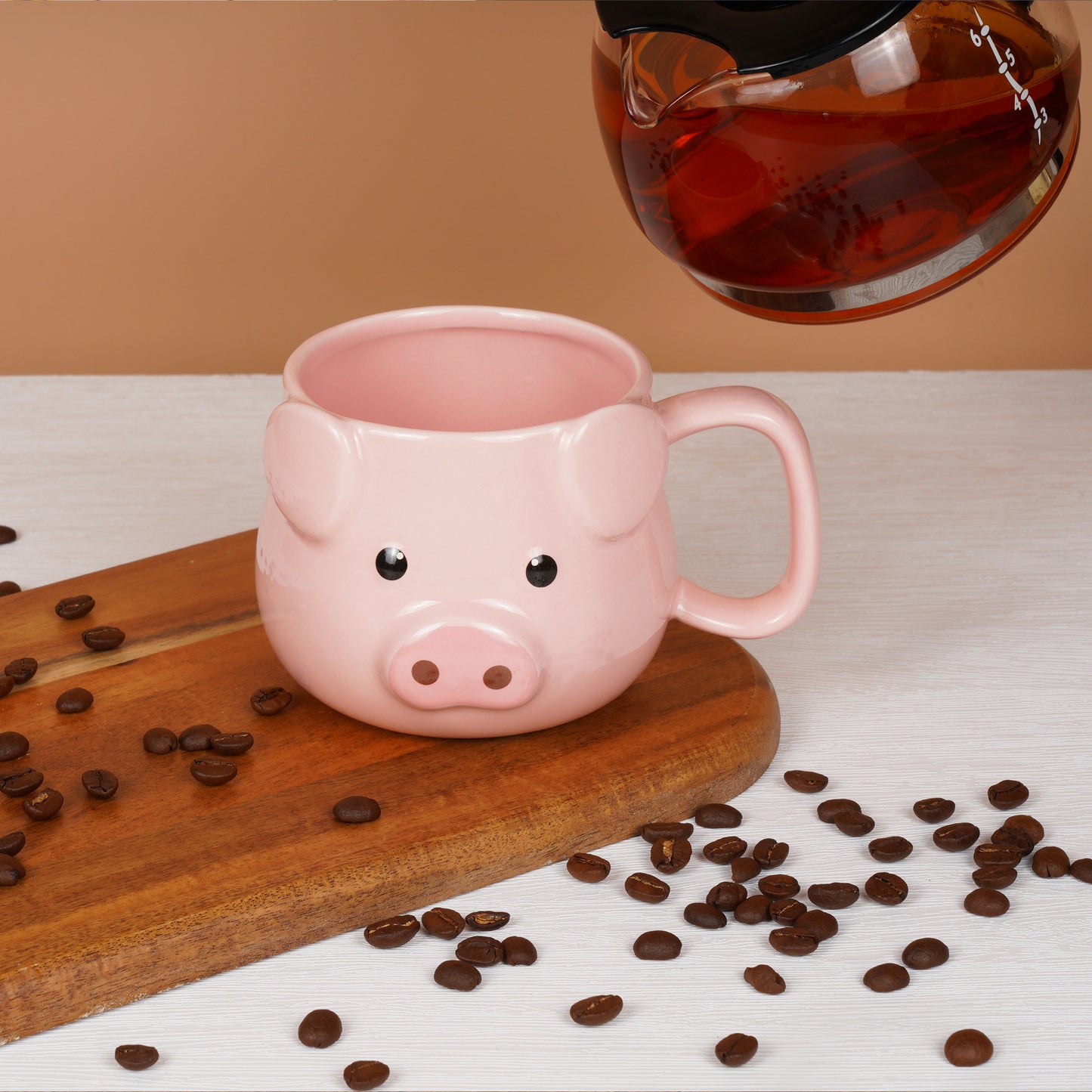 ROOT24STUDIO Pig Coffee Mug 14 oz Ceramic Novelty Coffee Mug 3D Porcelain Tea Mug for Women Christmas Housewarming Holiday Birthday Gifts for Women Mom Kids Teacher and Best Friend Pink