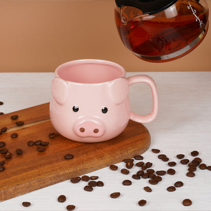 ROOT24STUDIO Pig Coffee Mug 14 oz Ceramic Novelty Coffee Mug 3D Porcelain Tea Mug for Women Christmas Housewarming Holiday Birthday Gifts for Women Mom Kids Teacher and Best Friend Pink