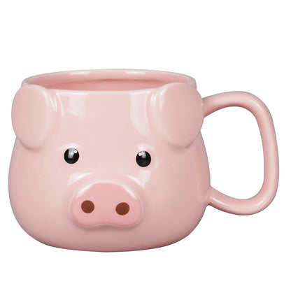 ROOT24STUDIO Pig Coffee Mug 14 oz Ceramic Novelty Coffee Mug 3D Porcelain Tea Mug for Women Christmas Housewarming Holiday Birthday Gifts for Women Mom Kids Teacher and Best Friend Pink