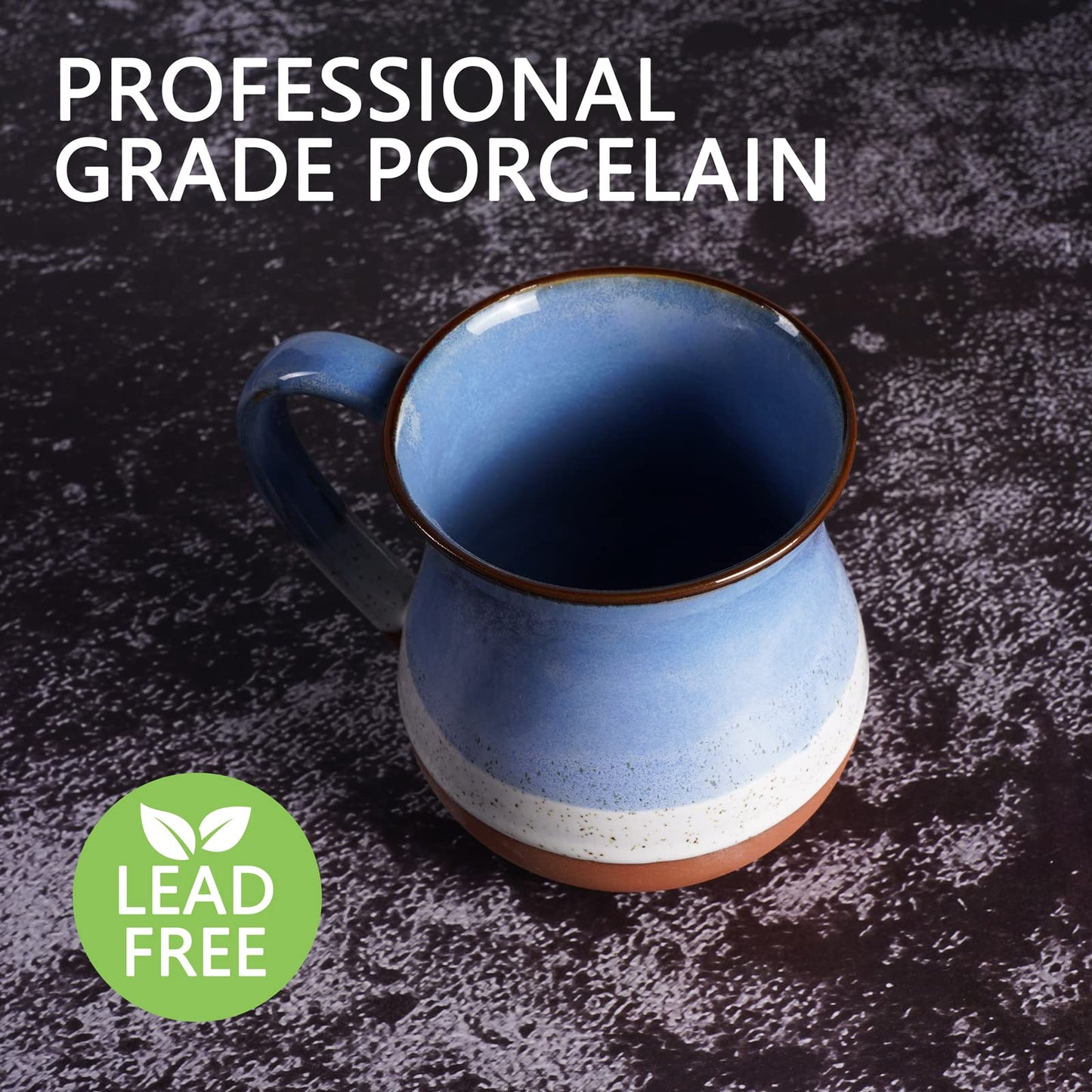 ROOT24STUDIO Ceramic Dinosaur Mug 16 oz Novelty Coffee Mug for Men and Women Holiday Housewarming Chirstmas Birthday Dinosaur Gifts for Women Men Handmade Stoneware Tea Milk Morning Coffee Cup Blue