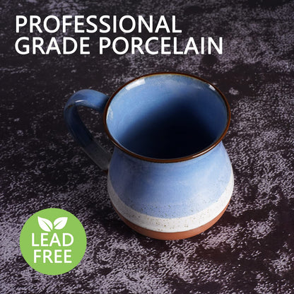 ROOT24STUDIO Ceramic Dinosaur Mug 16 oz Novelty Coffee Mug for Men and Women Holiday Housewarming Chirstmas Birthday Dinosaur Gifts for Women Men Handmade Stoneware Tea Milk Morning Coffee Cup Blue